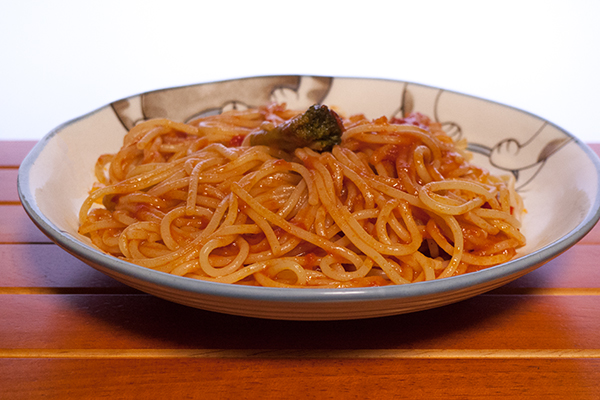 彩り野菜のトマトスパゲッティ1