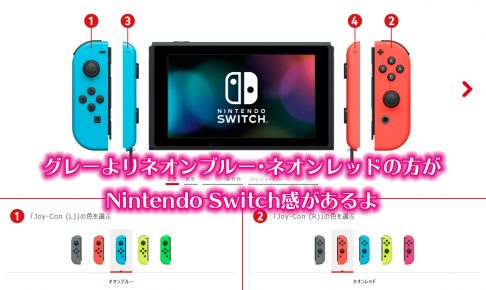 Nintendo Switchの本体色はグレーじゃなくてネオンブルー・ネオン 